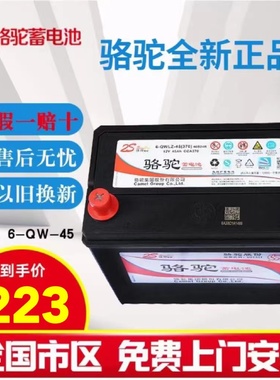 骆驼蓄电池45AH12V适用于杰德凌派现代i30瑞纳悦纳起亚K2原装电瓶