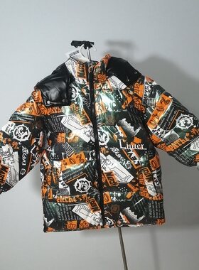 布YCR品牌折扣童装中大童男童加棉带帽外套青少年儿童冬季棉服棉