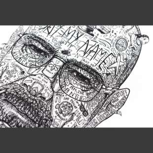 阿根廷艺术家合作款绝命毒师WW海森堡头像T恤全棉重磅短袖