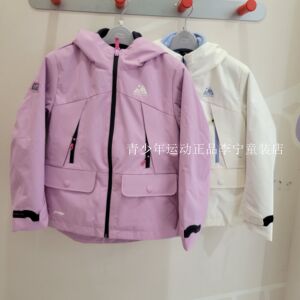 包邮李宁童装24秋冬女童加厚三合一冲锋衣保暖可拆卸休闲儿童外套