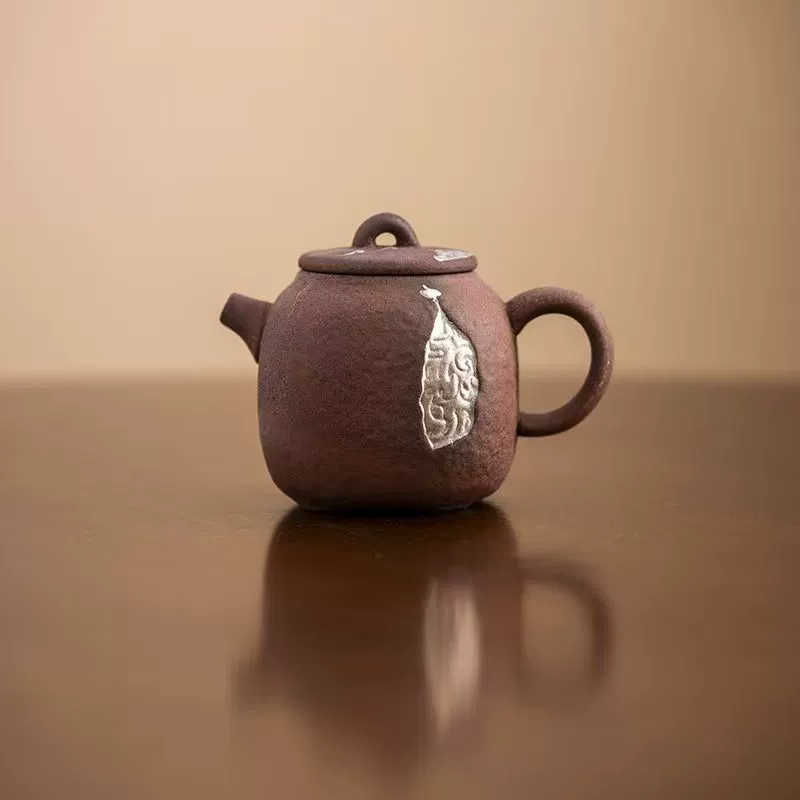功夫茶壶单壶带过滤泡茶壶复古粗陶老岩泥客厅办公室茶器礼盒装