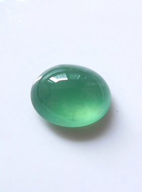 如意坊缅甸A货翡翠 冰种起光晴水绿圆蛋面裸石戒面镶件231108hg