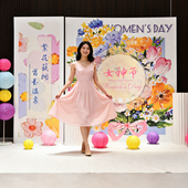 女神节商场店铺室内外活动场景布置kt板背景墙妇女节装 饰用品道具