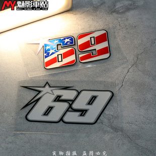 魅影车贴 DUCATI杜卡迪尼克海顿NICKYHAYDEN69号LOGO个性反光贴纸