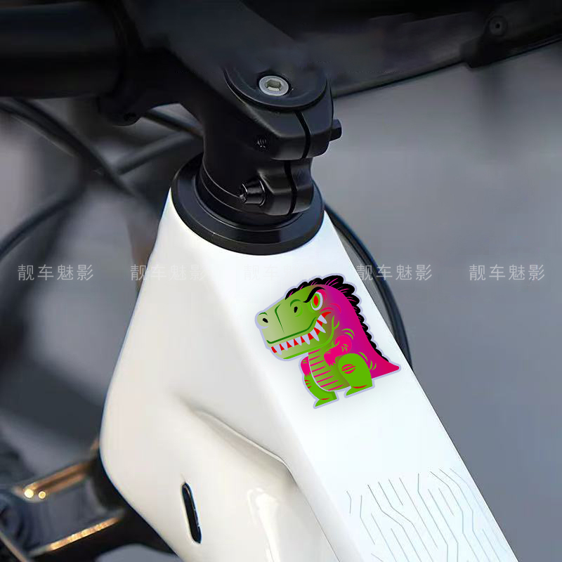 魅影车贴 小霸王龙卡通贴纸 自行车公路山地创意反光贴纸