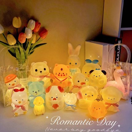 ins风迷你小台灯LED发光浪漫氛围卧室床头装饰暖光小夜灯地摊套圈