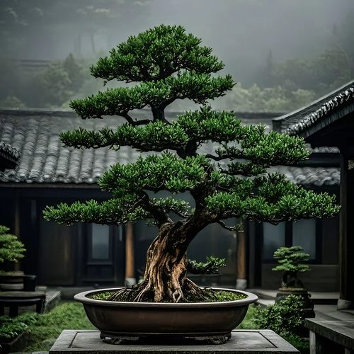 盆景老桩米叶四季正宗罗汉松迎客松红芽珍珠植物室内绿植盆栽客厅