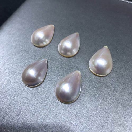 大气炫彩水滴玫红颗粒马贝珍珠