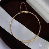 18K金月亮珠手圈爆闪厚金手镯可调节滑动结实闪亮百搭显气质