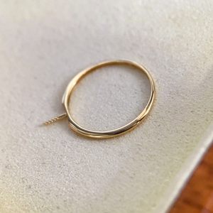 锦鸿珠宝经典光版戒托18K厚金素圈戒空托diy配件简约款百搭万能AU750手工