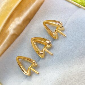 锦鸿珠宝简约光版吊坠头18K厚金吊坠空托diy配件珍珠加厚万能AU750手工托