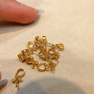 锦鸿珠宝帽盖吊坠头18K金花型空托diy配件珍珠加厚万能AU750手工托