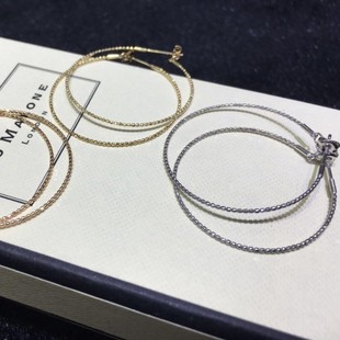 18K金日本耳圈耳环可调节滑动满天星结实耐用闪亮白金黄金玫瑰金