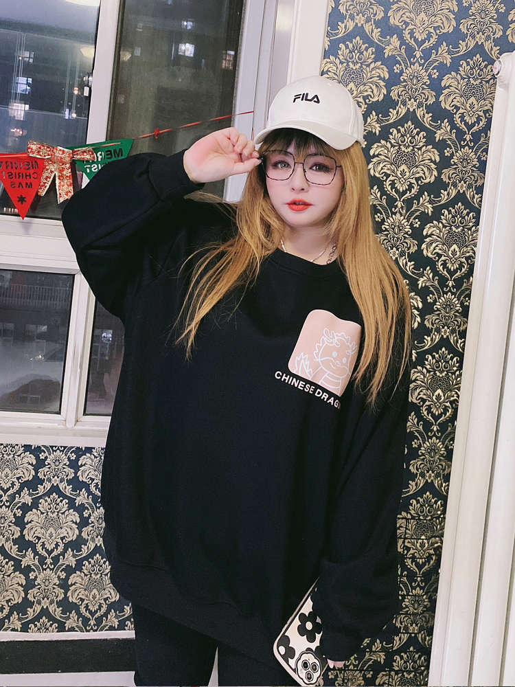 400斤本命年卫衣胖妞龙年简约款