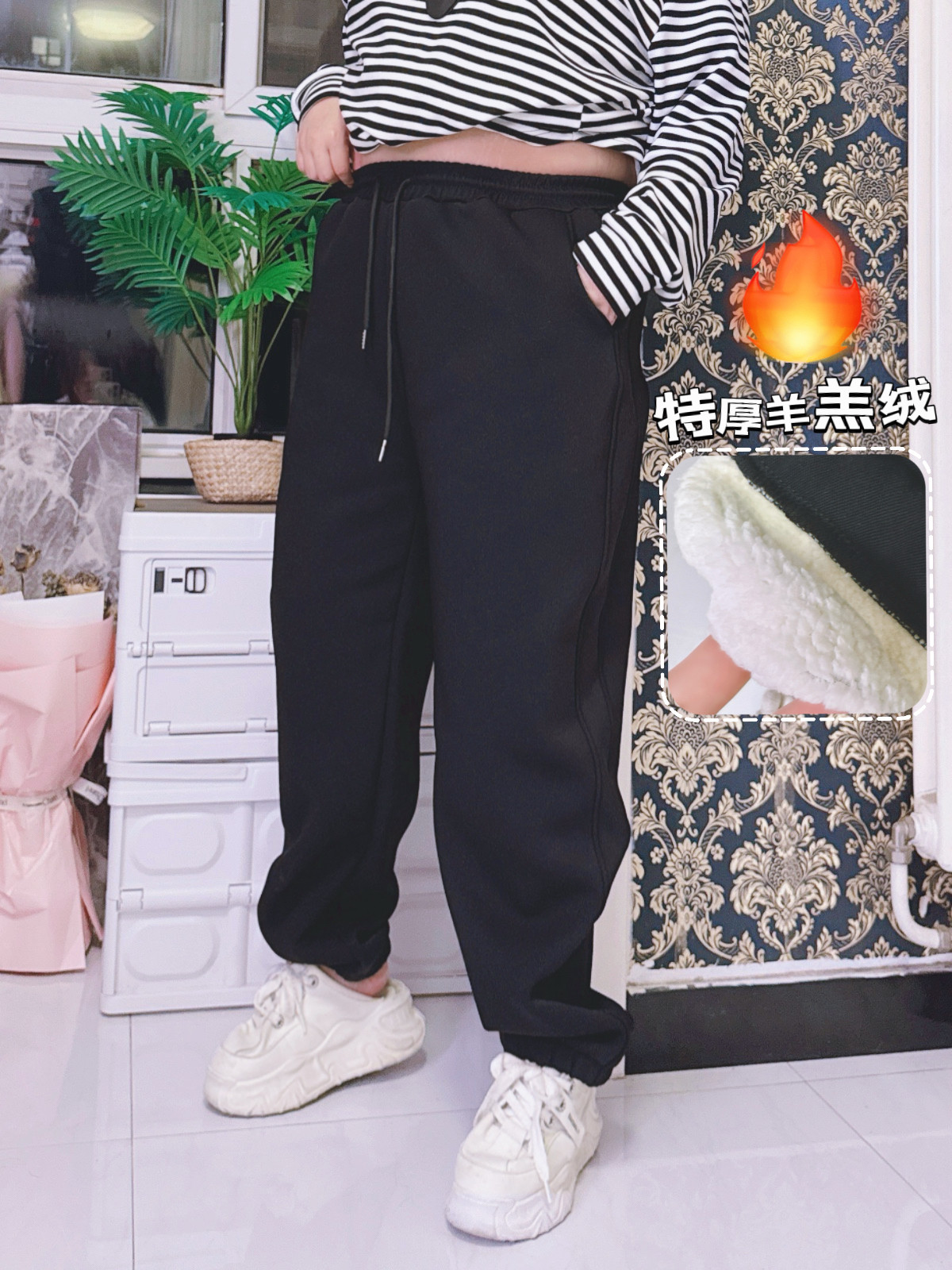 300斤东北爆厚羊羔绒卫裤运动休闲缩口保暖裤hello胖妞特大码女装,女装/女士精品,大码裤装,淘宝优惠券,粉丝福利购,淘宝优惠卷