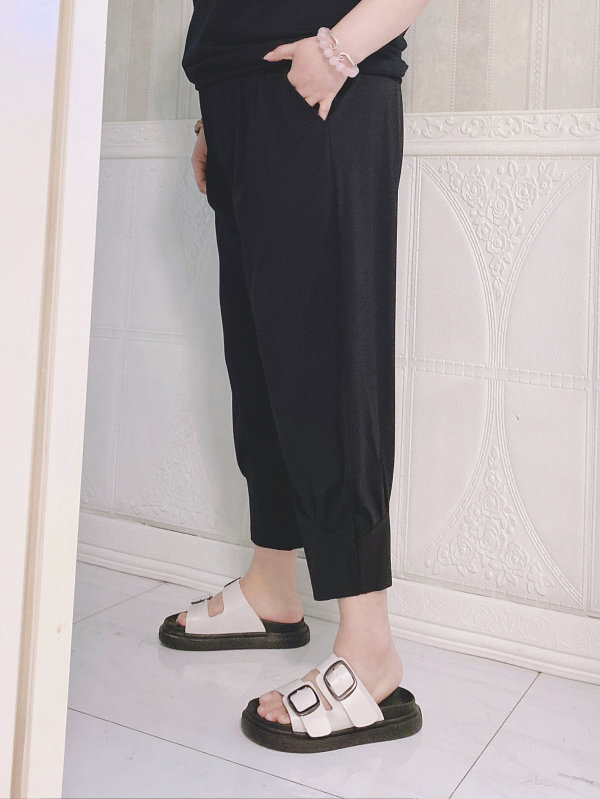 300斤显瘦7分休闲裤hello胖妞