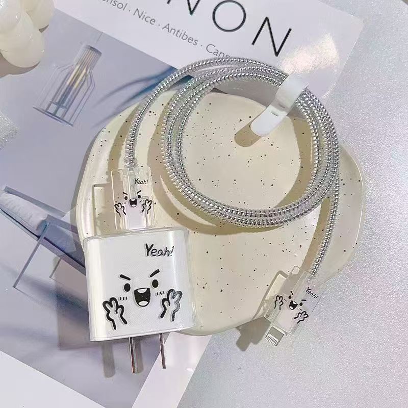 适用于苹果数据线保护套16充电线器缠绕绳防折断搞怪iphone15pro