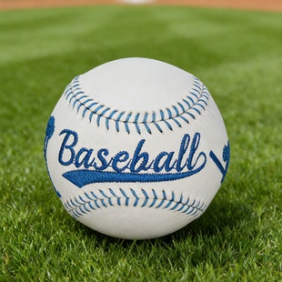手工9 Batter Hitting动作棒球头层牛皮 定制绣Text 刺绣Baseball