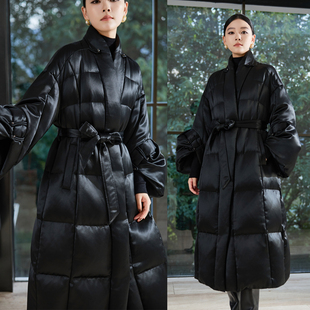 长款过膝醋酸羽绒服女一又几木2025冬季高端国风中戏鹅绒服厚外套