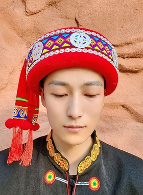 滇七彩须须帽布依族民族风男童