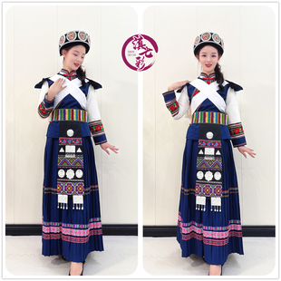 民族风藏青色精品纳西族女装套装云南丽江纳西五件套披星戴月藏青