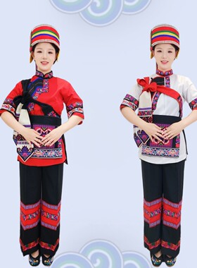 滇七彩2024方形围腰撒尼族女套装