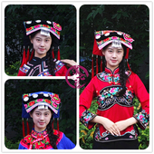 新款 绣花瓦盖帽土家族布依族彝族少数民族服饰帽子毛球绣花女头饰