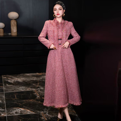 秋冬装搭配一整套小香风两件套