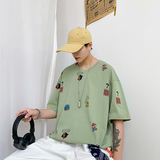 703-T211夏季卡通男韩版数码印花短袖情侣T恤，男装T恤，星座703