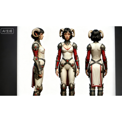 NanoBanana图生3D动漫山羊女