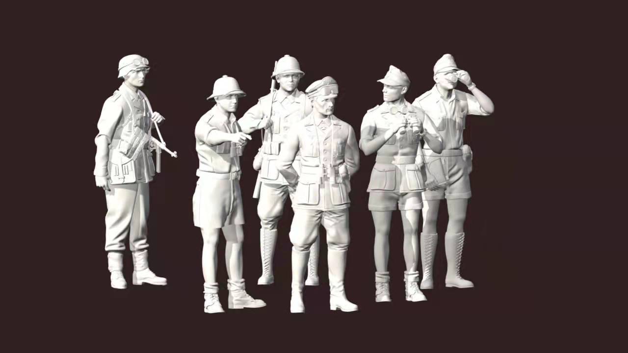 德国部队沙漠之狐视察树脂模型
