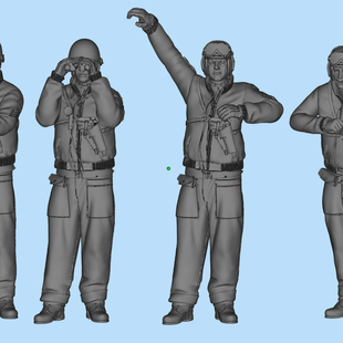 1/72 1/144 1/48 1/64 美军谢尔曼狂怒Fury坦克乘员树脂模型兵人