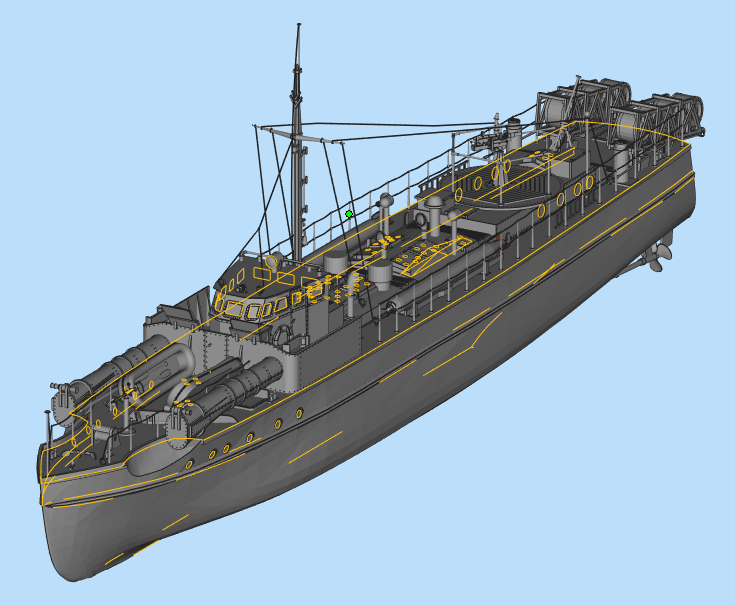 二战 德国 海军 s11 s100 鱼雷快艇 3d打印 细节精细 比例任意