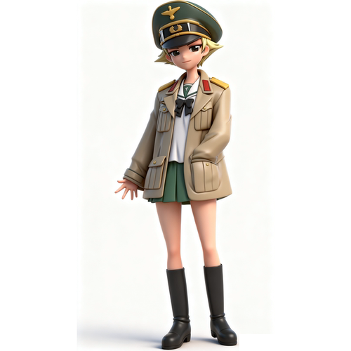 1/72 18 32 87 35 少女战车欧文可爱大洗女子高中3d打印树脂模型