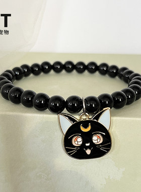 暗黑系猫咪项圈复古网红宠物铃铛领结围脖布偶德文蓝白小狗狗脖带