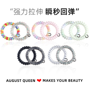 高级韩版电话线发圈发绳女无痕电话绳TT圈舒适弹力高马尾皮筋新款