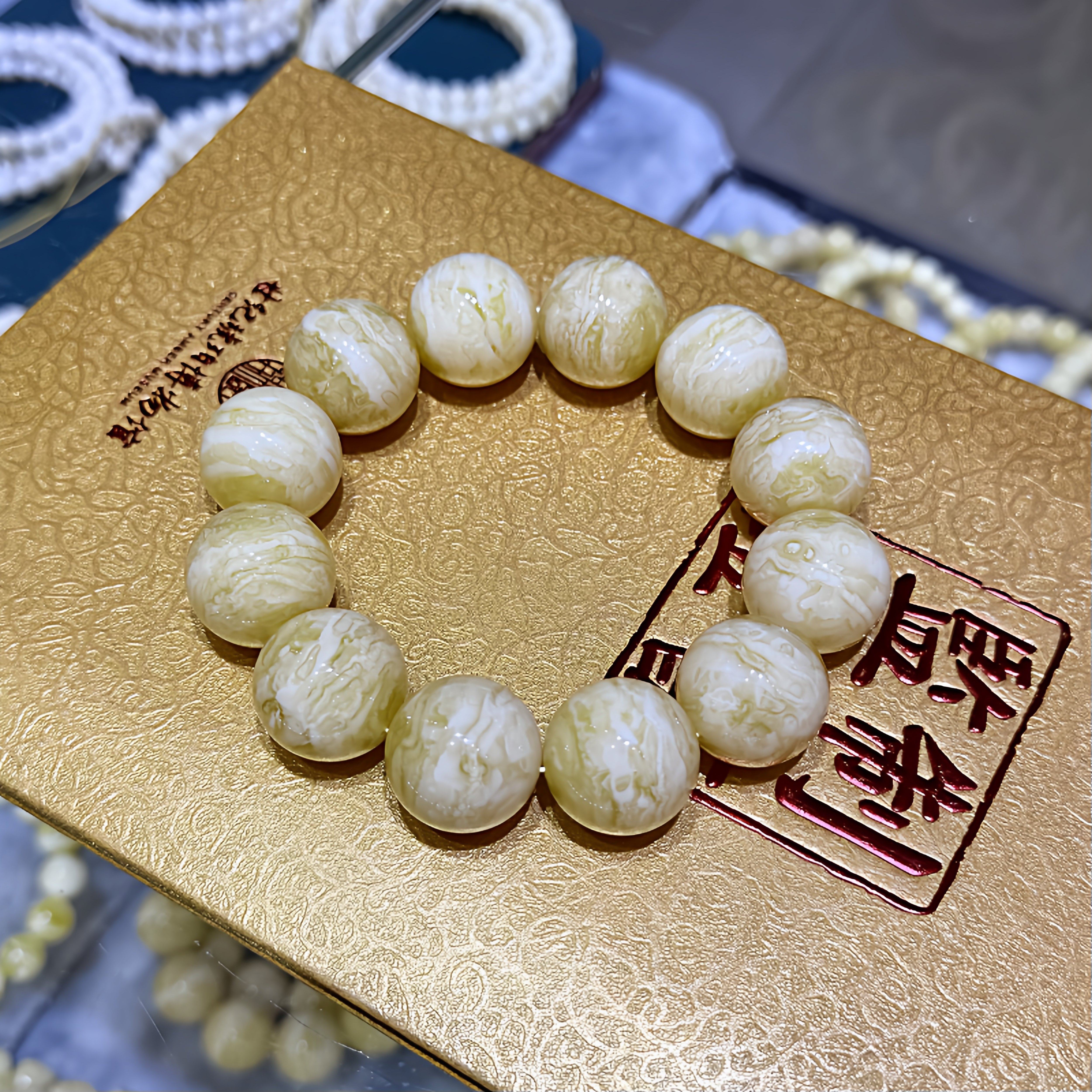 22mm同料大尺寸俄料浓实满蜡虎皮妖蜜蜡圆珠手串