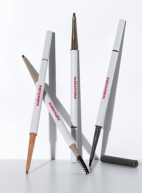 精雕细琢韩国wakemake极细砍刀眉笔 1mm野生眉灰色青色浅棕新手