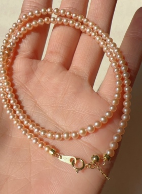 天然淡水珍珠强光近圆项链送她