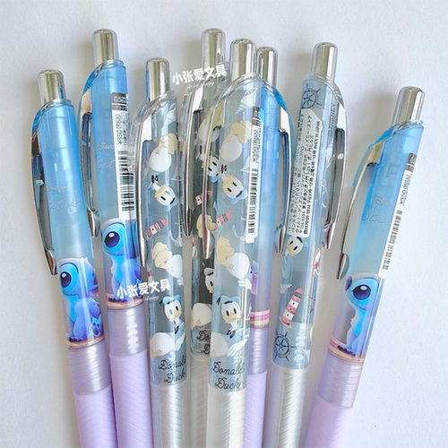 现货PENTEL派通迪士尼爱丽丝史迪奇唐老鸭限定BLN75速干黑色0.5mm