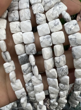 10*10mm天然白松石方糖散珠半成品diy手链项链饰品配件
