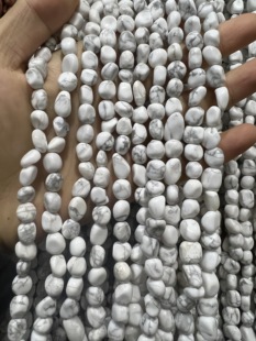 8*10mm天然白松石不定性散珠半成品diy手工串珠手链项链饰品配件