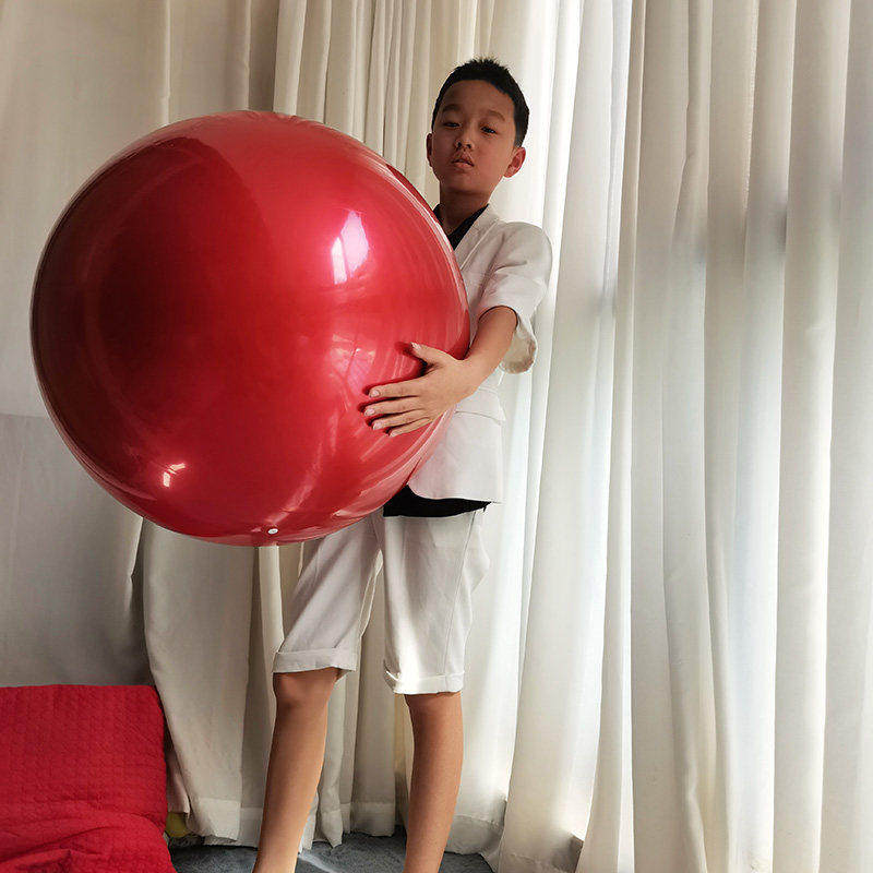 亮面装饰一体成型塑料圣诞圆球吊球巨型空心35CM光面瑜伽球pvc球