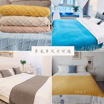 Ins North European and American model room hotel home stay soft bed tail Blanket Sofa blanket bed towel air conditioning Blanket Green