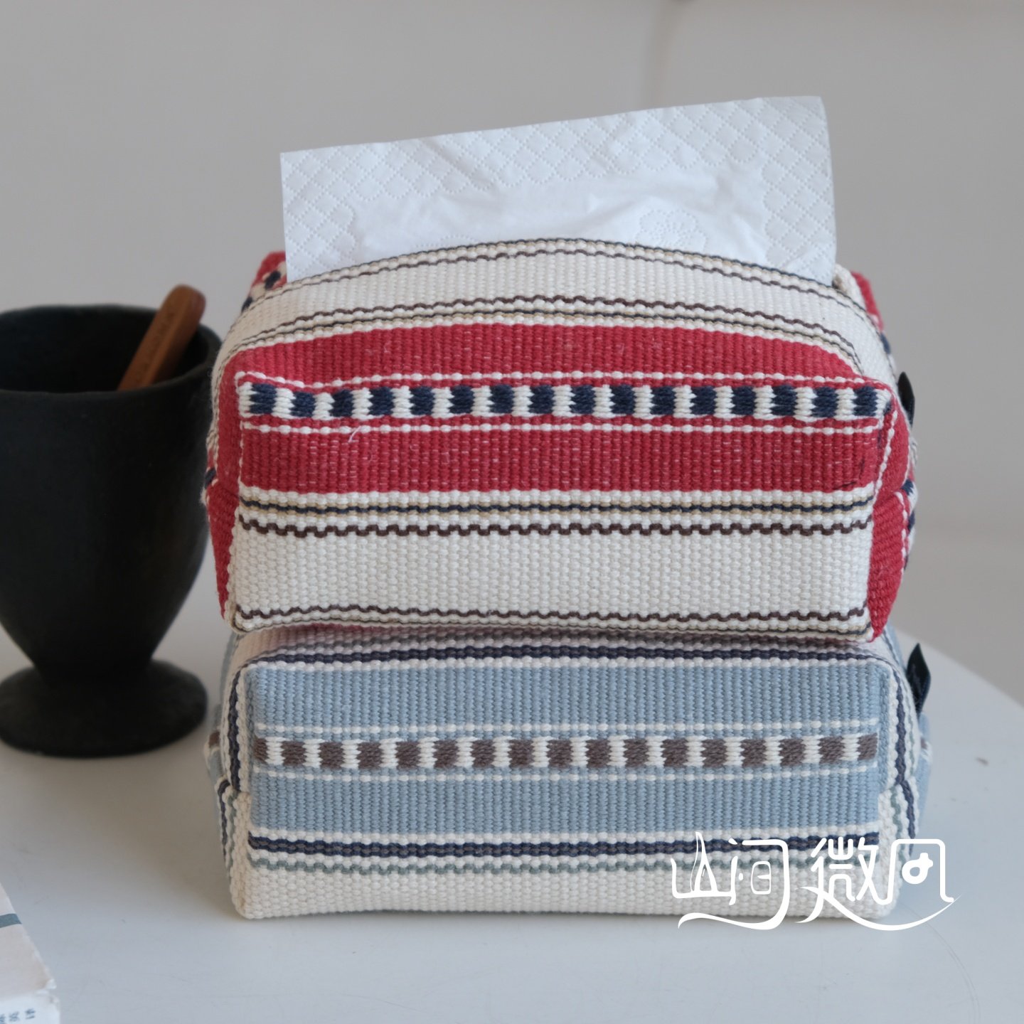 重工高级感纸巾盒中古风红色复古包豪斯纸巾袋桌面抽纸收纳ins风,收纳整理,纸巾套,淘宝优惠券,粉丝福利购,淘宝优惠卷