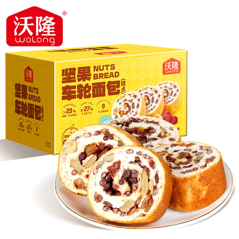 【沃隆】坚果车轮面包500g图片