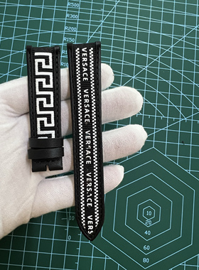 范思哲表带VEBQ01419表链VE5A01821表带VERSACE石英表带42m皮配布