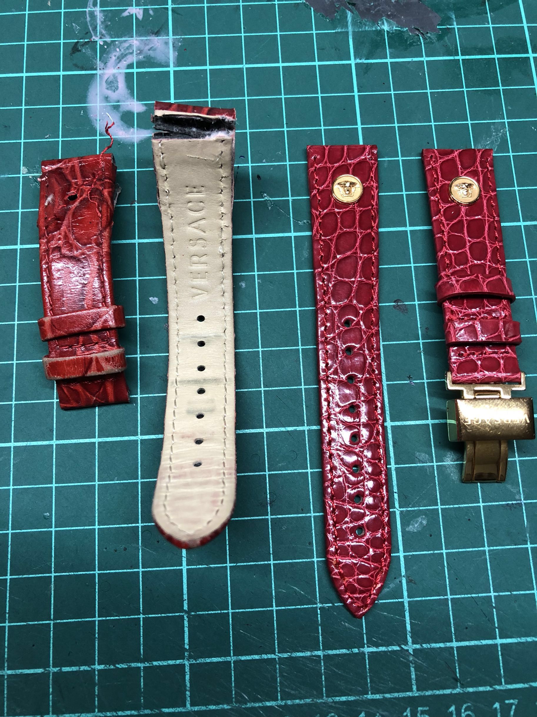 VERSACE VANITY范思哲女表带P5Q80D800 S800红色18白色美杜莎头像