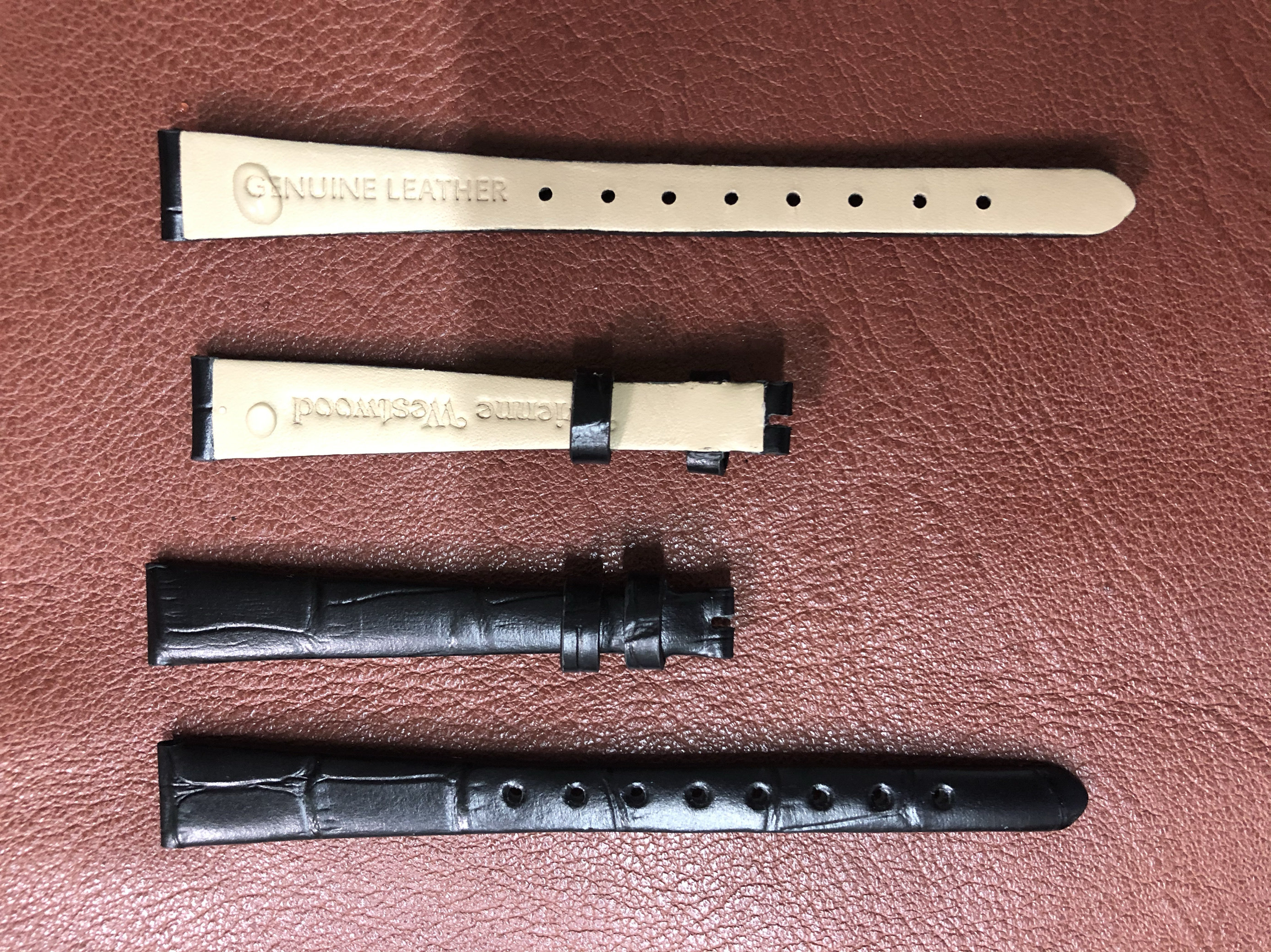 vivienne weswood薇薇安皮手表带 女士休闲腕表带vv090gdbk真皮12