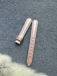 梅花凸型手表带凸头表带蓝气球真牛皮防水绿色表带男女款14mm表链